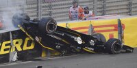 Nico Hülkenberg (Renault) überschlägt sich beim Formel-1-Rennen in Abu Dhabi 2018