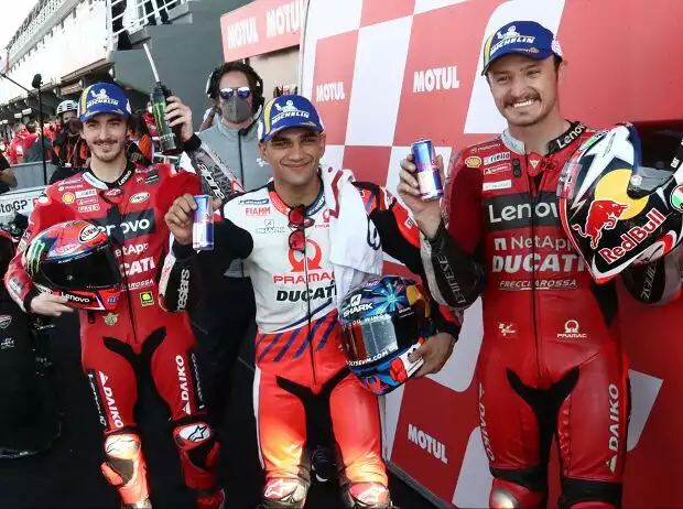 Titel-Bild zur News: Jorge Martin, Francesco Bagnaia, Jack Miller