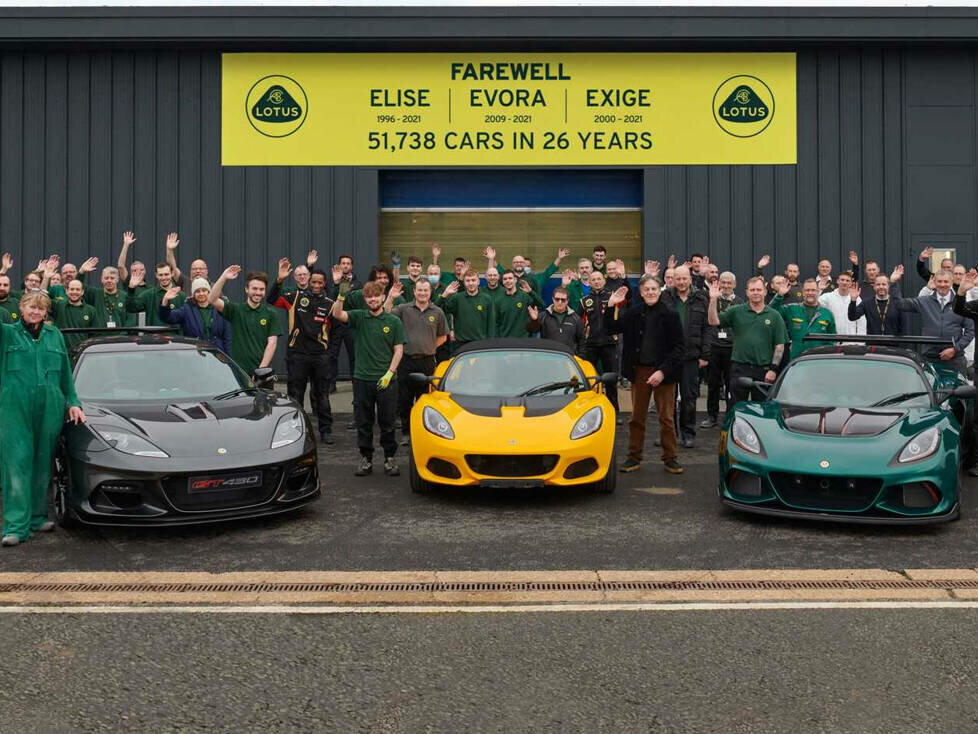 Produktionsende von Lotus Elise, Exige und Evora