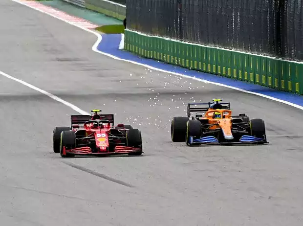 Carlos Sainz (Ferrari SF21) und Lando Norris (McLaren MCL35M) beim Formel-1-Rennen in Russland 2021 Titel-Bild zur News: Carlos Sainz (Ferrari SF21) und Lando Norris (McLaren MCL35M) beim Formel-1-Rennen in Russland 2021