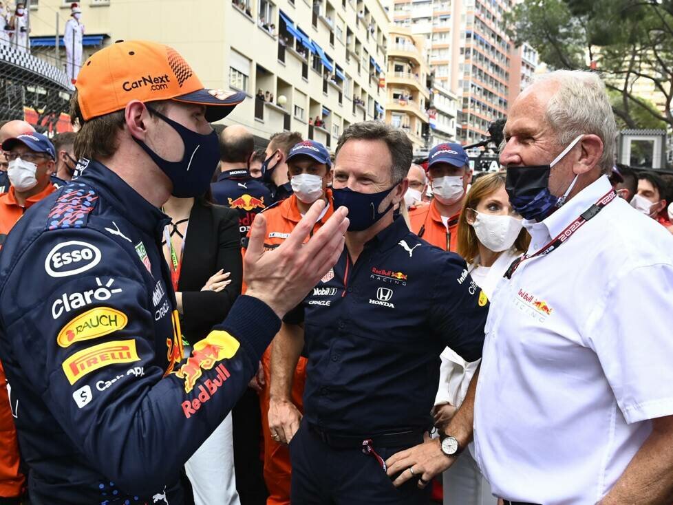 Max Verstappen, Christian Horner, Helmut Marko