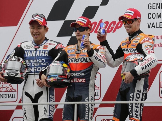 Dani Pedrosa, Casey Stoner, Katsuyuki Nakasuga Dani Pedrosa, Casey Stoner, Katsuyuki Nakasuga