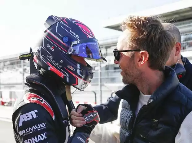 Titel-Bild zur News: Kelvin van der Linde und Rene Rast beim DTM-Wochenende in Hockenheim 2021