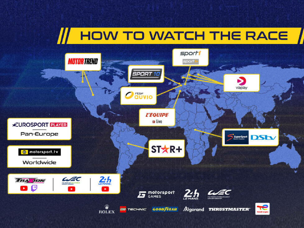 Auf diesen Kanälen kann man die virtuellen 24 Stunden von Le Mans 2022 sehen