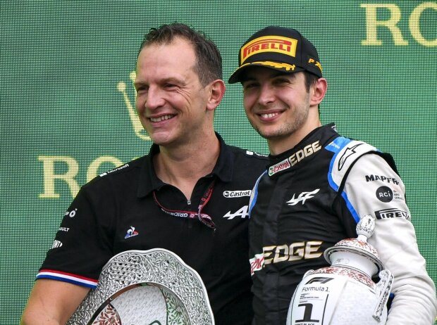 Alpine-CEO Laurent Rossi und Formel-1-Pilot Esteban Ocon