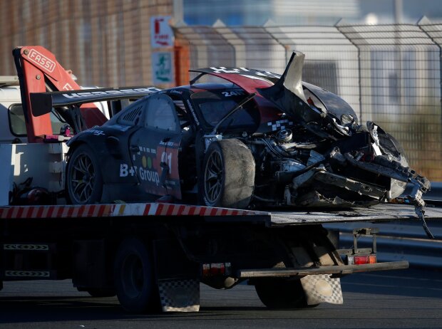 Der Herberth-Porsche #91 war nach seinem Testunfall nicht mehr zu retten