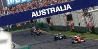 Formel-1-Autos auf der Zielgerade des Albert Park Circuits in Melbourne
