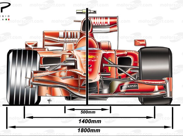Titel-Bild zur News: Die Formel-1-Autos von Ferrari von 2008 und 2009 im Vergleich