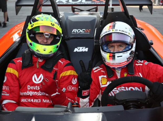 Titel-Bild zur News: Mick Schumacher, Sebastian Vettel