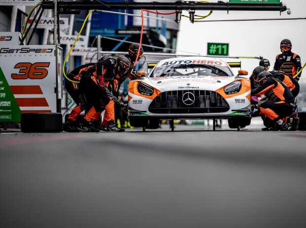 Der Mercedes-AMG GT3 des GetSpeed-Teams von Arjun Maini aus der DTM-Saison 2021 in Assen Der Mercedes-AMG GT3 des GetSpeed-Teams von Arjun Maini aus der DTM-Saison 2021 in Assen