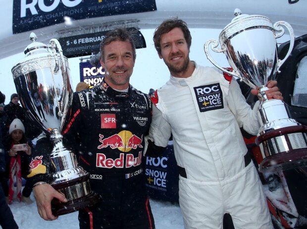 Titel-Bild zur News: Sebastien Loeb und Sebastian Vettel beim Race of Champions (RoC) in Schweden 2022