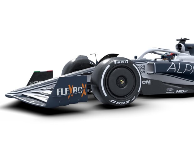 Der neue AlphaTauri AT03 für die Formel-1-Saison 2022 in der Seitenansicht Der neue AlphaTauri AT03 für die Formel-1-Saison 2022 in der Seitenansicht