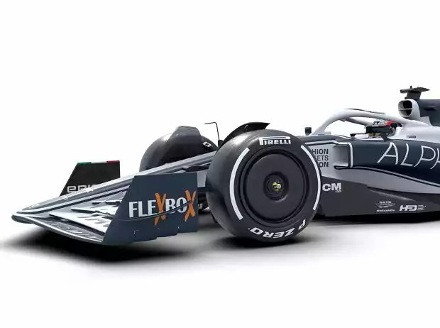 Der neue AlphaTauri AT03 für die Formel-1-Saison 2022 in der Seitenansicht Titel-Bild zur News: Der neue AlphaTauri AT03 für die Formel-1-Saison 2022 in der Seitenansicht