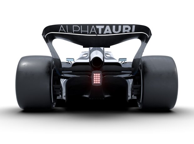 Heckansicht des neuen AlphaTauri AT03 für die Formel-1-Saison 2022 Heckansicht des neuen AlphaTauri AT03 für die Formel-1-Saison 2022