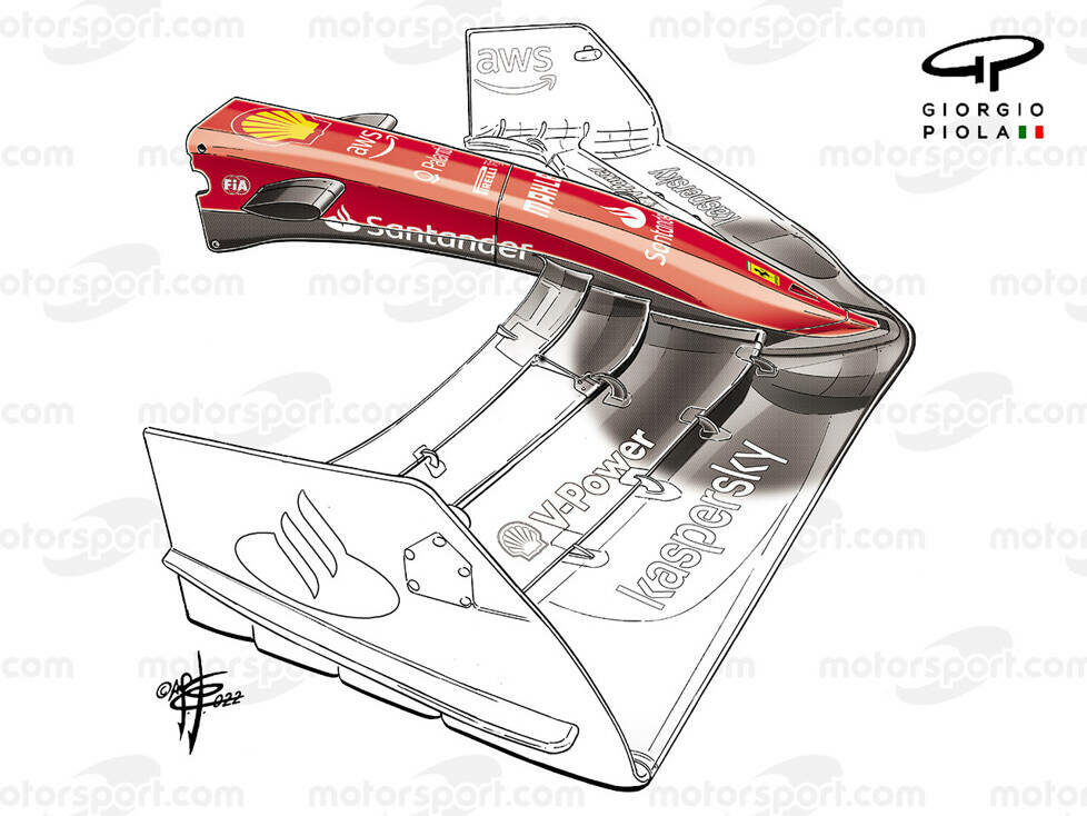 Nase des Ferrari F1-75 der Formel-1-Saison 2022