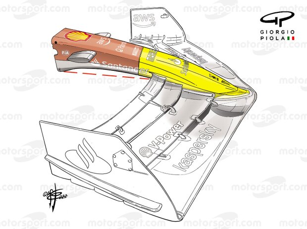 Nase des Ferrari F1-75 der Formel-1-Saison 2022