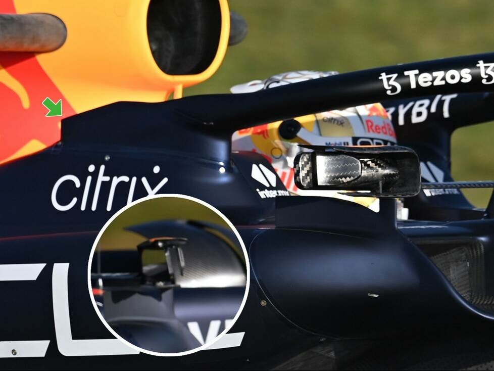 Die Rückspiegel-Halterung am Red Bull RB18 für die Formel-1-Saison 2022