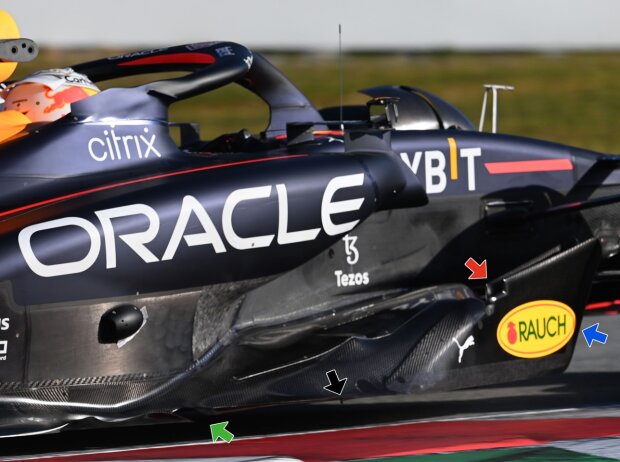 Seitenkasten des Red Bull RB18 bei den Formel-1-Wintertests 2022 in Barcelona