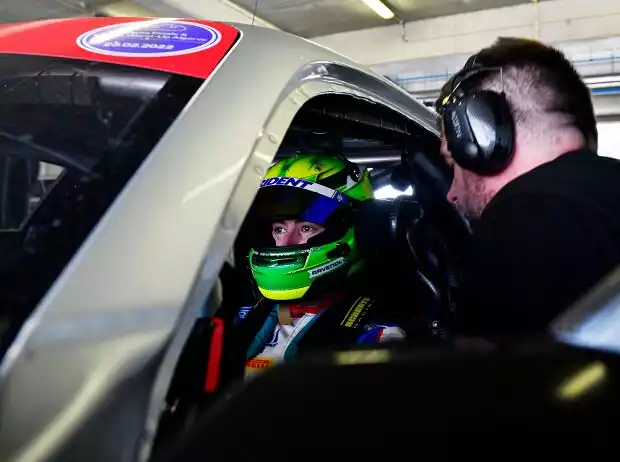 David Schumacher bei seinem ersten DTM-Test im Mercedes-AMG GT3 für das Winward-Team in Portimao Ende Februar 2022 Titel-Bild zur News: David Schumacher bei seinem ersten DTM-Test im Mercedes-AMG GT3 für das Winward-Team in Portimao Ende Februar 2022