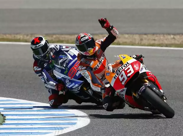 Marc Marquez und Jorge Lorenzo beim GP Spanien 2014 in Jerez Titel-Bild zur News: Marc Marquez und Jorge Lorenzo beim GP Spanien 2014 in Jerez