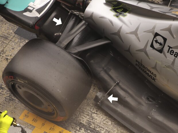 Versteifungsstreben am Mercedes W13 Versteifungsstreben am Mercedes W13