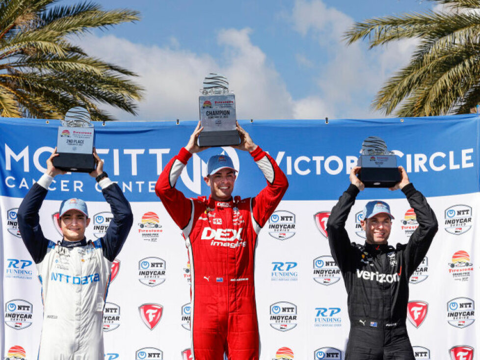 Podium: 1. Scott McLaughlin, 2. Alex Palou, 3. Will Power