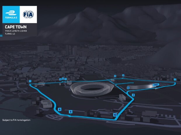 Das Layout des Formel-E-Kurses in Kapstadt Das Layout des Formel-E-Kurses in Kapstadt