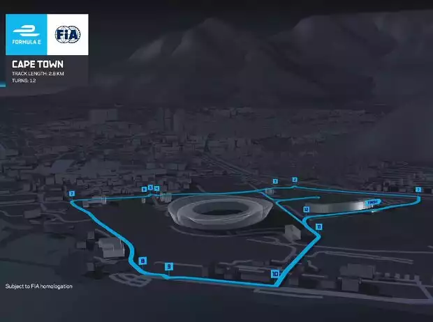 Titel-Bild zur News: Das Layout des Formel-E-Kurses in Kapstadt