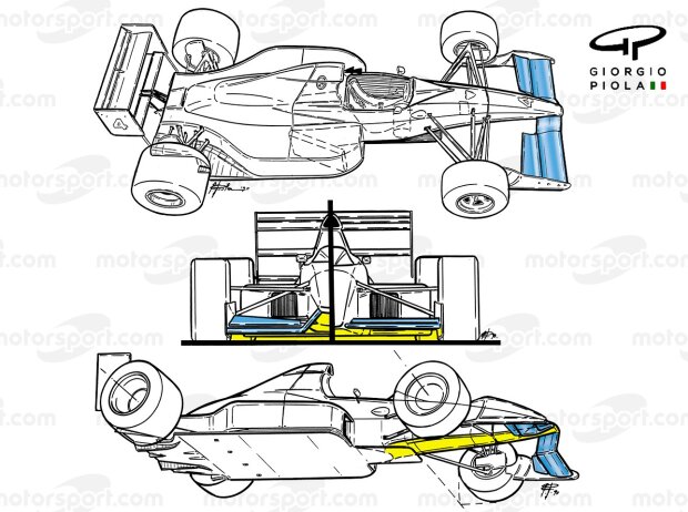 Der Tyrrell 019 aus der Formel-1-Saison 1990 mit der ersten hohen Nase