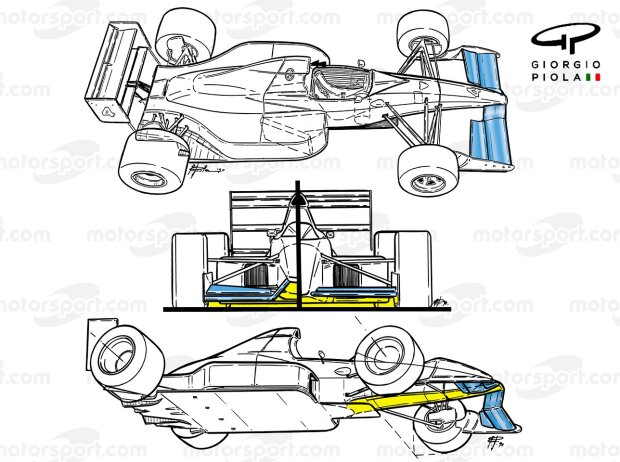 Der Tyrrell 019 aus der Formel-1-Saison 1990 mit der ersten hohen Nase Der Tyrrell 019 aus der Formel-1-Saison 1990 mit der ersten hohen Nase