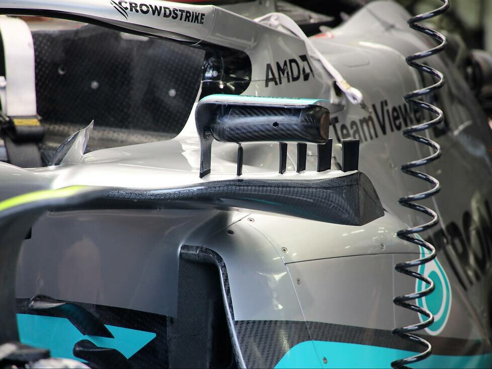 Rückspiegel des Mercedes W13