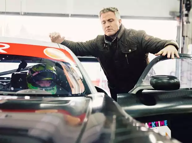 David Schumacher und Ralf Schumacher beim DTM-Test in Imola mit dem Mercedes-AMG GT3 in der Winward-Box Titel-Bild zur News: David Schumacher und Ralf Schumacher beim DTM-Test in Imola mit dem Mercedes-AMG GT3 in der Winward-Box