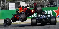 Max Verstappen (Red Bull RB16B) kollidiert beim Formel-1-Rennen von Monza 2021 mit Lewis Hamilton (Mercedes W12)