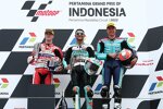 Dennis Foggia (Leopard), Izan Guevara (Aspar) und Carlos Tatay (PrüstelGP) 