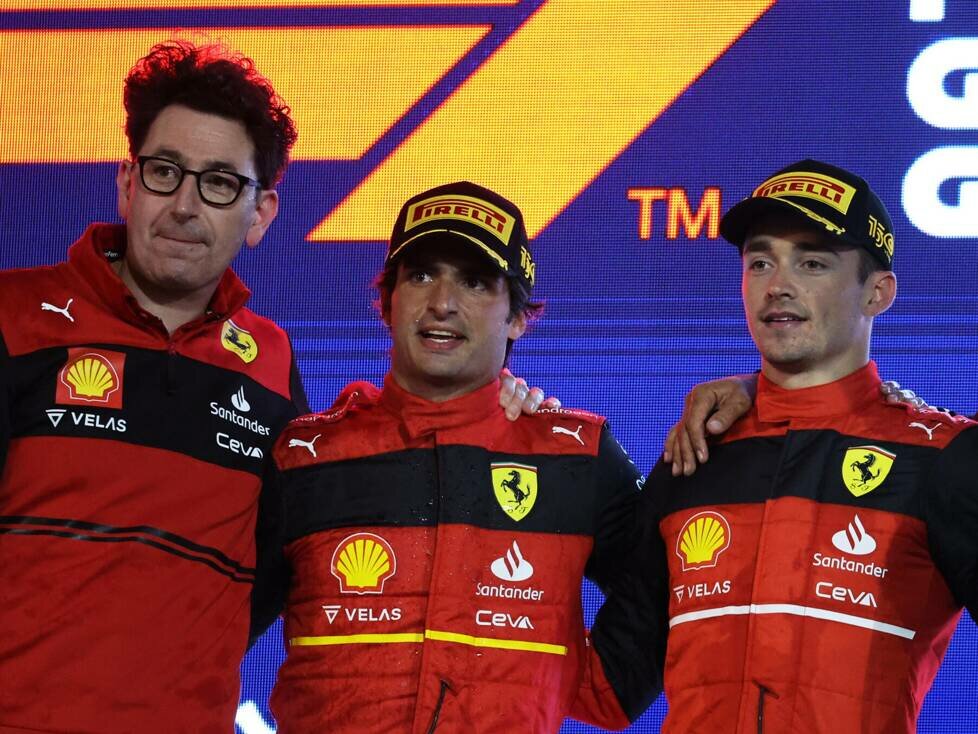 Mattia Binotto, Carlos Sainz, Charles Leclerc, Lewis Hamilton