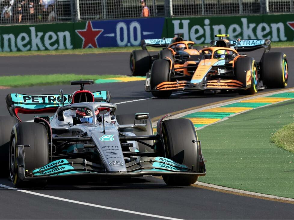 George Russell, Lando Norris, Daniel Ricciardo