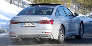 Audi S6 (2022) mit mittig montiertem Auspuff erwischt