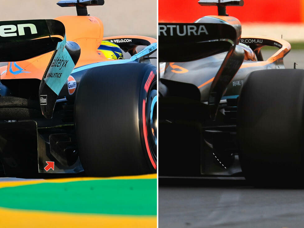 Vergleich: Hintere Winglets am McLaren MCL36