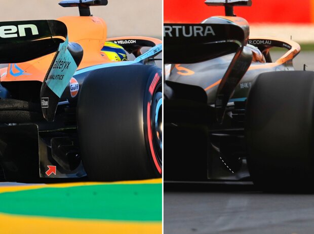 Vergleich: Hintere Winglets am McLaren MCL36, GP Australien