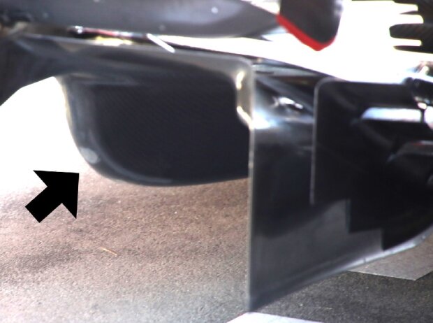 Titel-Bild zur News: Die Delle am Diffusor des Ferrari F1-75 beim Grand Prix von Australien