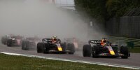 Formel-1-Rennstart in Imola 2022 auf nasser Strecke