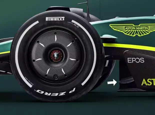 Titel-Bild zur News: Winglets am Kiel des Aston Martin AMR22 in der Formel-1-Saison 2022