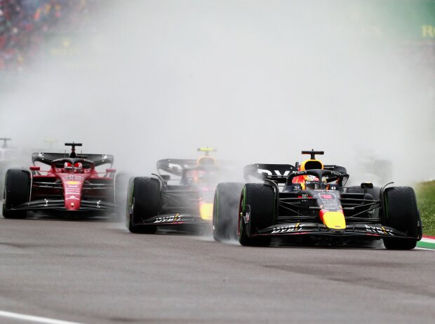 Titel-Bild zur News: Max Verstappen, Sergio Perez, Charles Leclerc, Kevin Magnussen