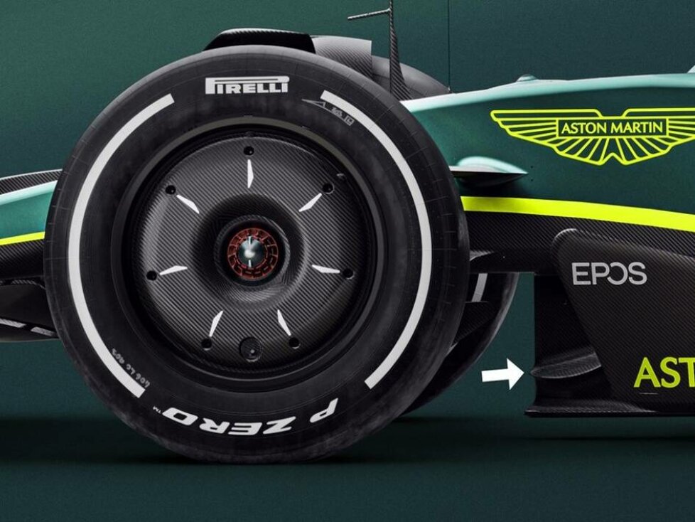 Winglets am Kiel des Aston Martin AMR22 in der Formel-1-Saison 2022