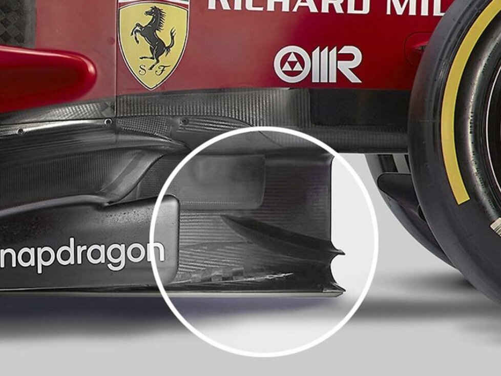 Winglets am Kiel des Ferrari F1-75 in der Formel-1-Saison 2022
