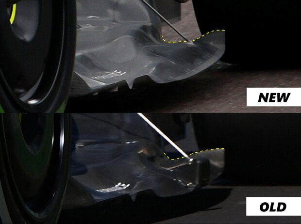 Unterboden-Varianten am Mercedes W13 in der Formel 1 2022 in Imola