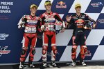 Izan Guevara (Aspar), Sergio Garcia (Aspar) und Jaume Masia (Ajo) 