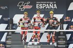 Izan Guevara (Aspar), Sergio Garcia (Aspar) und Jaume Masia (Ajo) 