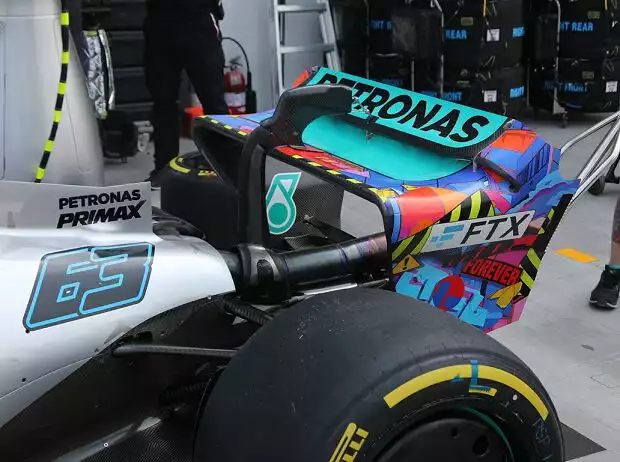 Heckflügel von Mercedes beim Formel-1-Rennen in Miami 2022 Titel-Bild zur News: Heckflügel von Mercedes beim Formel-1-Rennen in Miami 2022
