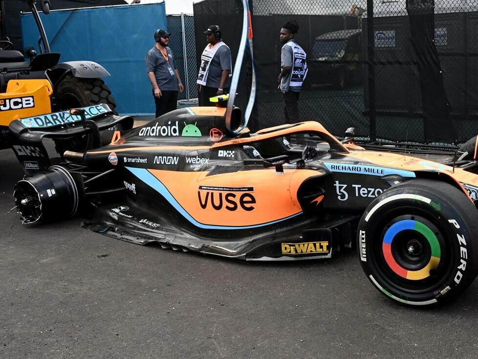 Das Unfallauto von Lando Norris nach dem Crash mit Pierre Gasly